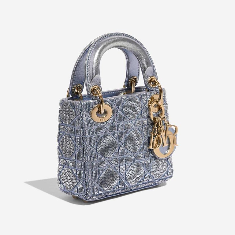 Dior Lady Micro Calf Blue Embellished | Sell your designer bag