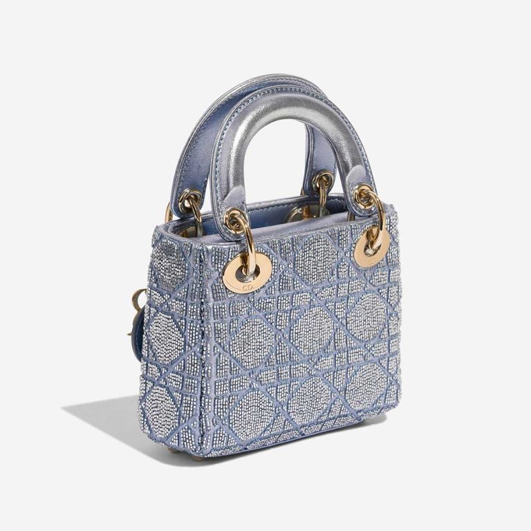 Dior Lady Micro Calf Blue Embellished | Sell your designer bag