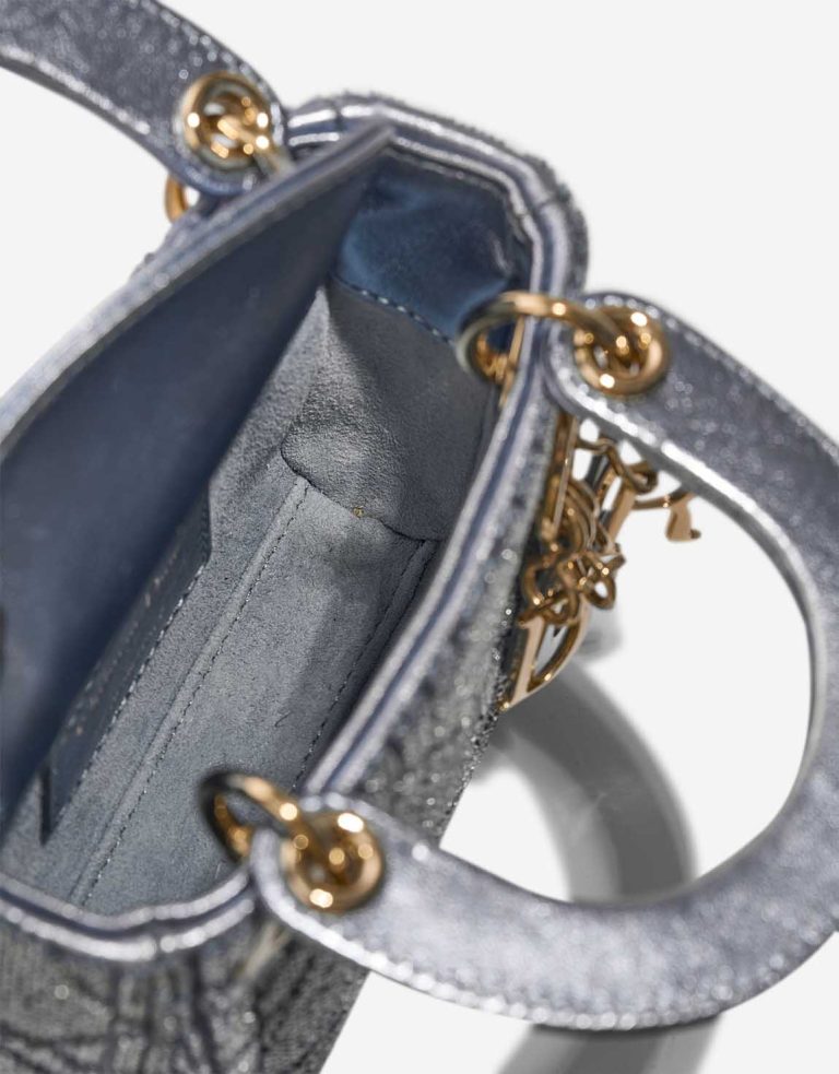 Dior Lady Micro Calf Blue Embellished Inside | Sell your designer bag
