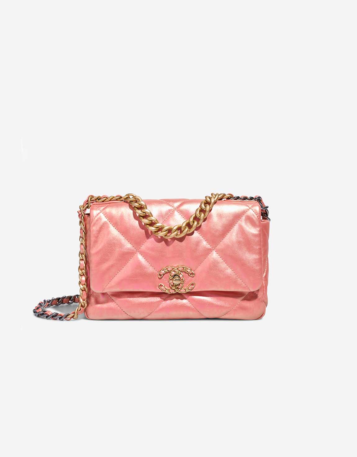 Chanel 19 Flap Bag Lamb Iridescent Pink | SACLÀB