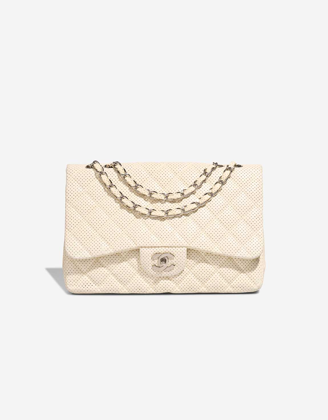Chanel Timeless Jumbo Perforated Lamb White | SACLÀB