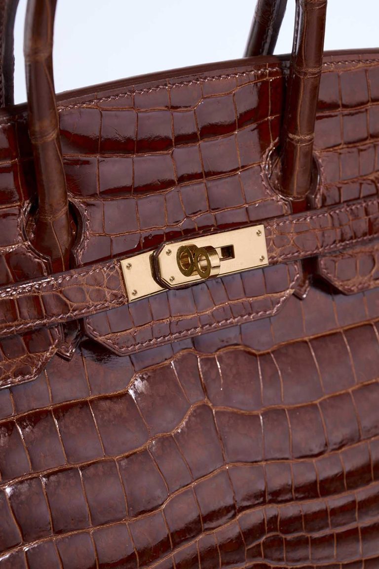 Hermès Birkin 35 Porosus Crocodile Marron Closing System | Sell your designer bag