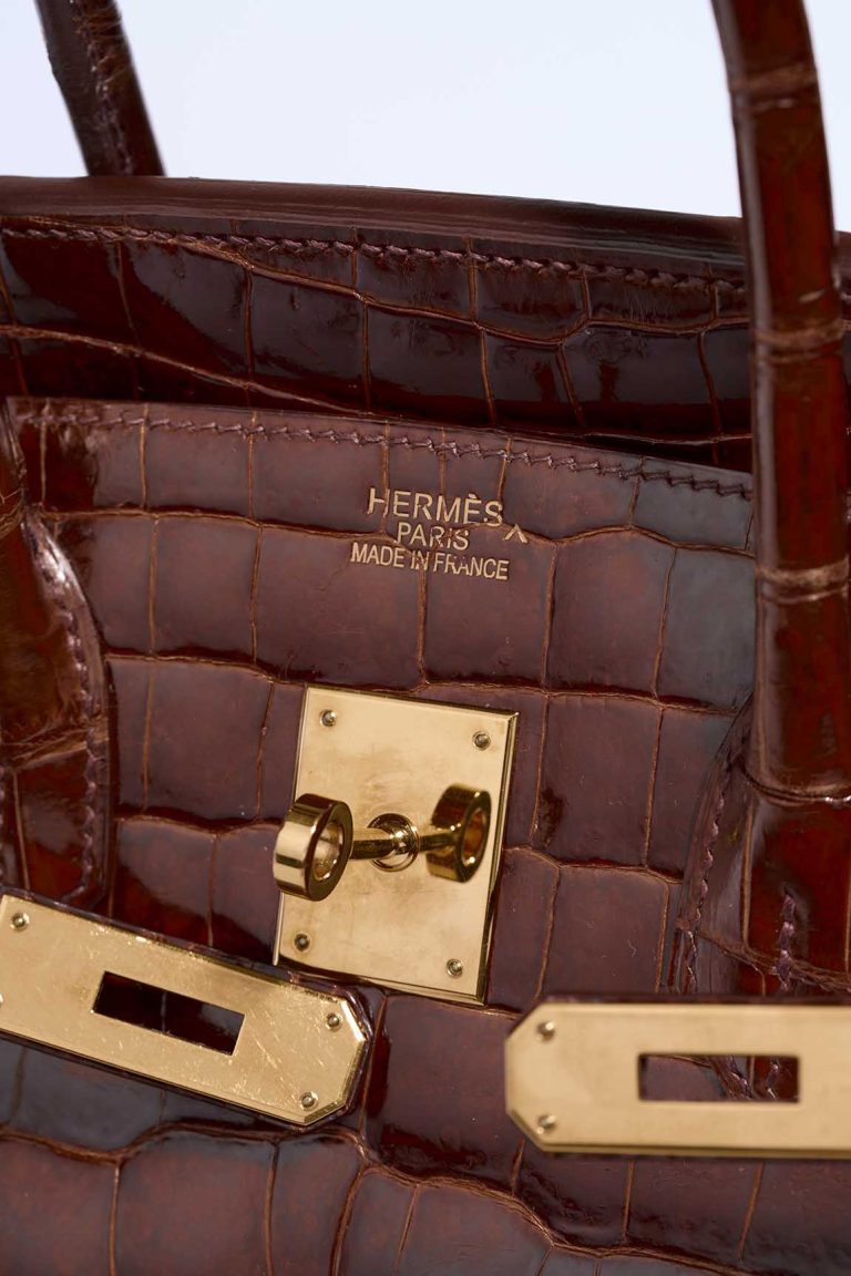 Hermès Birkin 35 Porosus Crocodile Marron Logo | Sell your designer bag