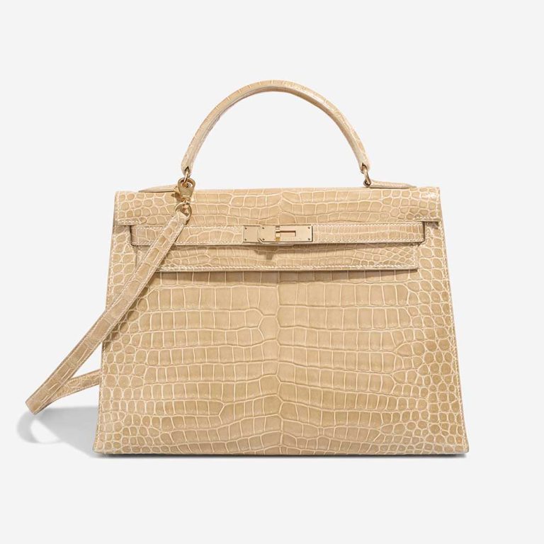 Hermès Kelly 32 Porosus Crocodile Poussière Front | Sell your designer bag