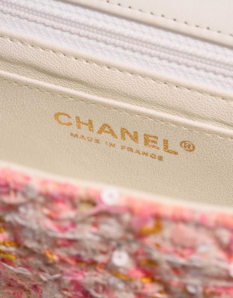Chanel Timeless Mini Rectangular Tweed Pink Logo | Sell your designer bag