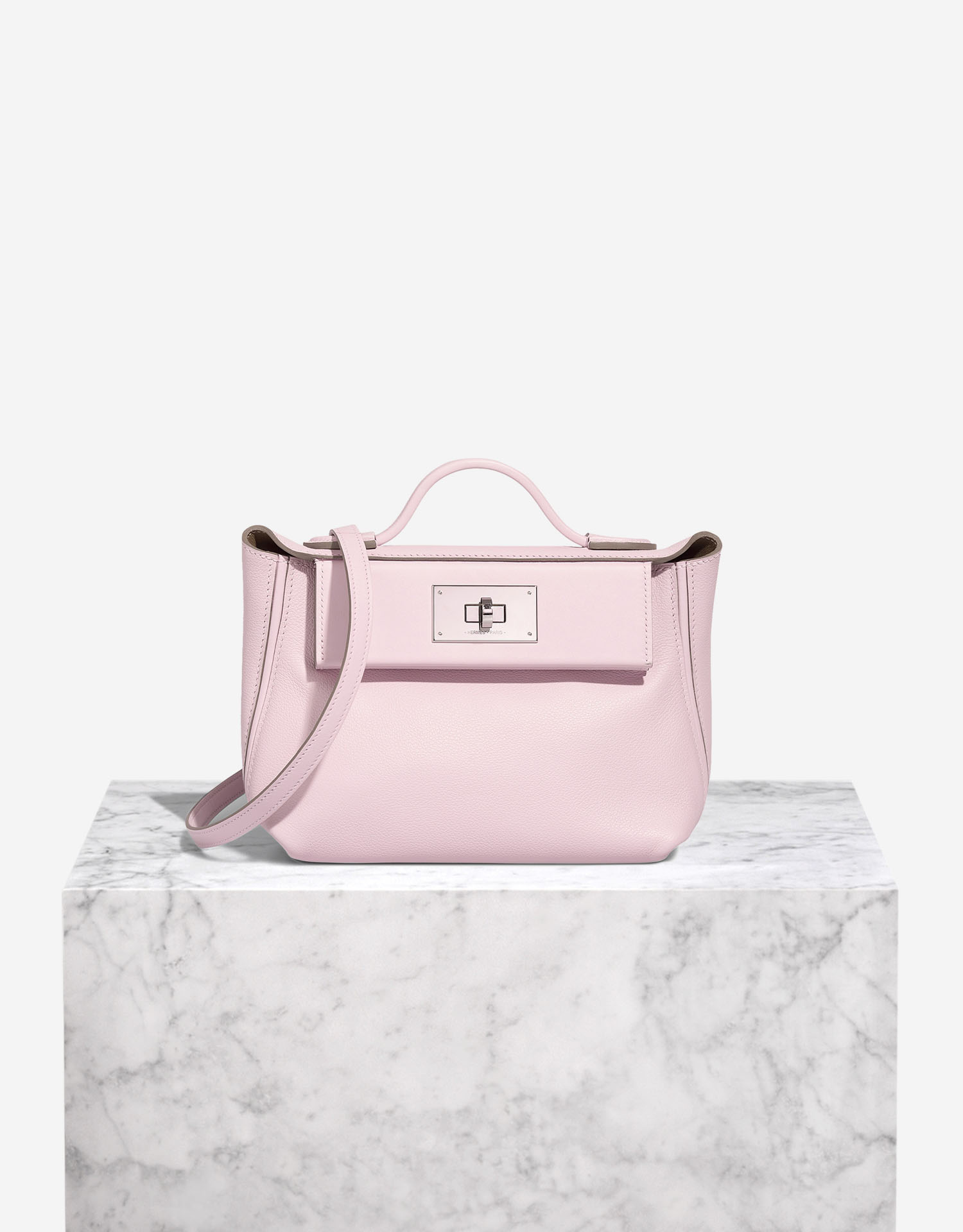 Hermès 24/24 Mini Evercolor / Swift Mauve Pâle / Sésame | SACLÀB