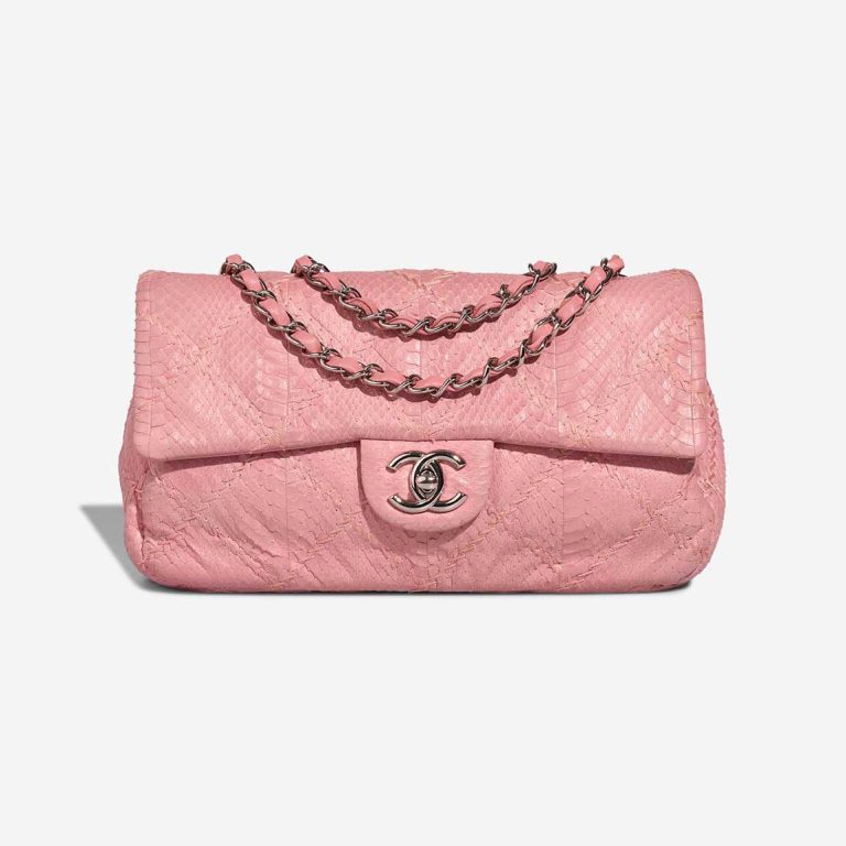 Chanel Timeless Medium Watersnake Pink Front | Sell your designer bag