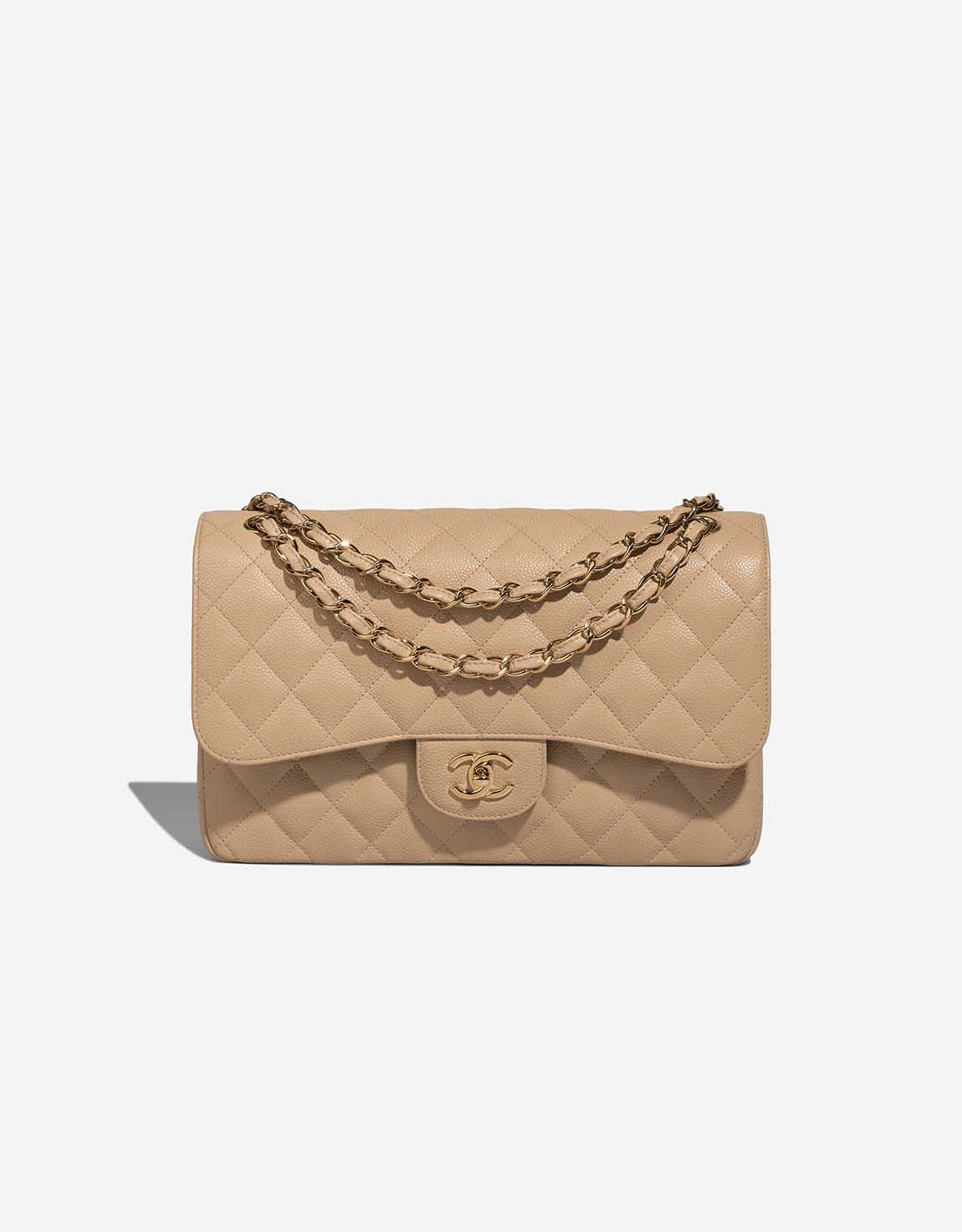 Chanel Timeless Jumbo Caviar Beige | SACLÀB
