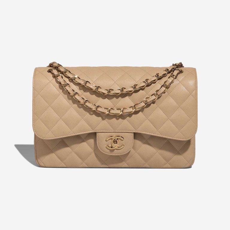 Chanel Timeless Jumbo Caviar Beige Front | Sell your designer bag