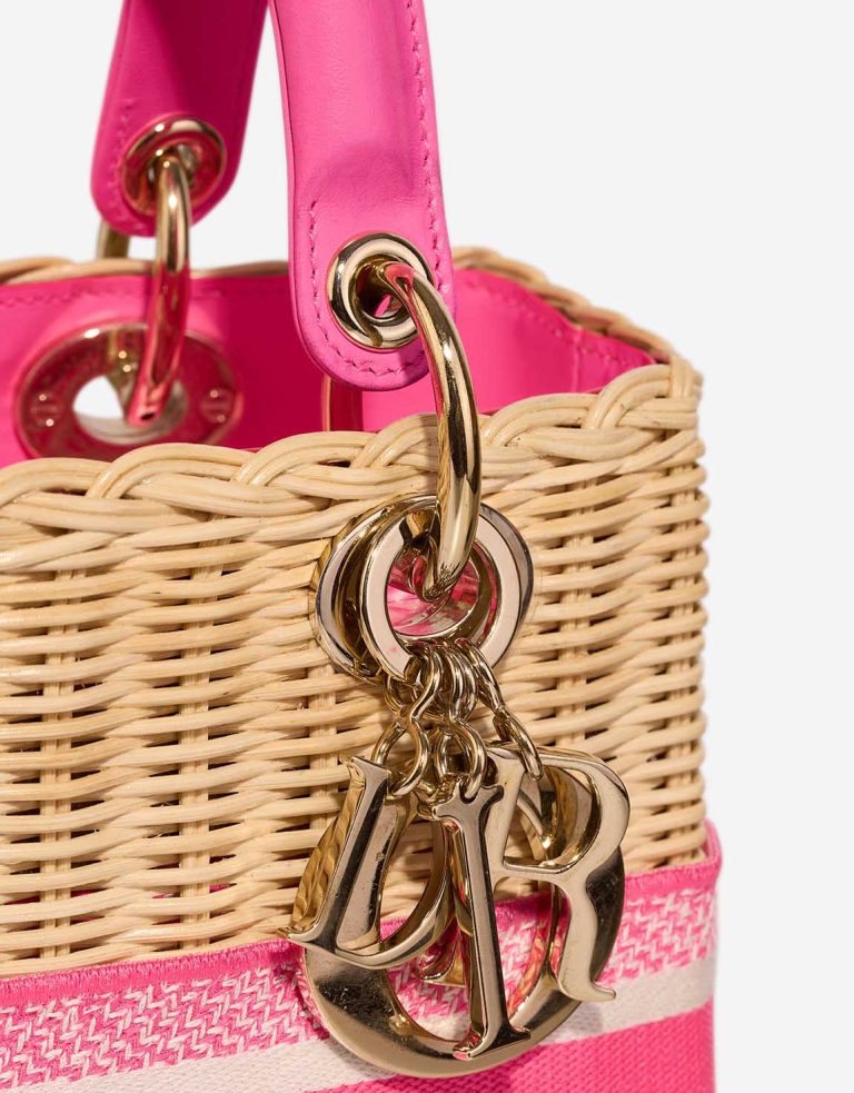Dior Lady Medium Wicker Pink Closing System | Sell your designer bag