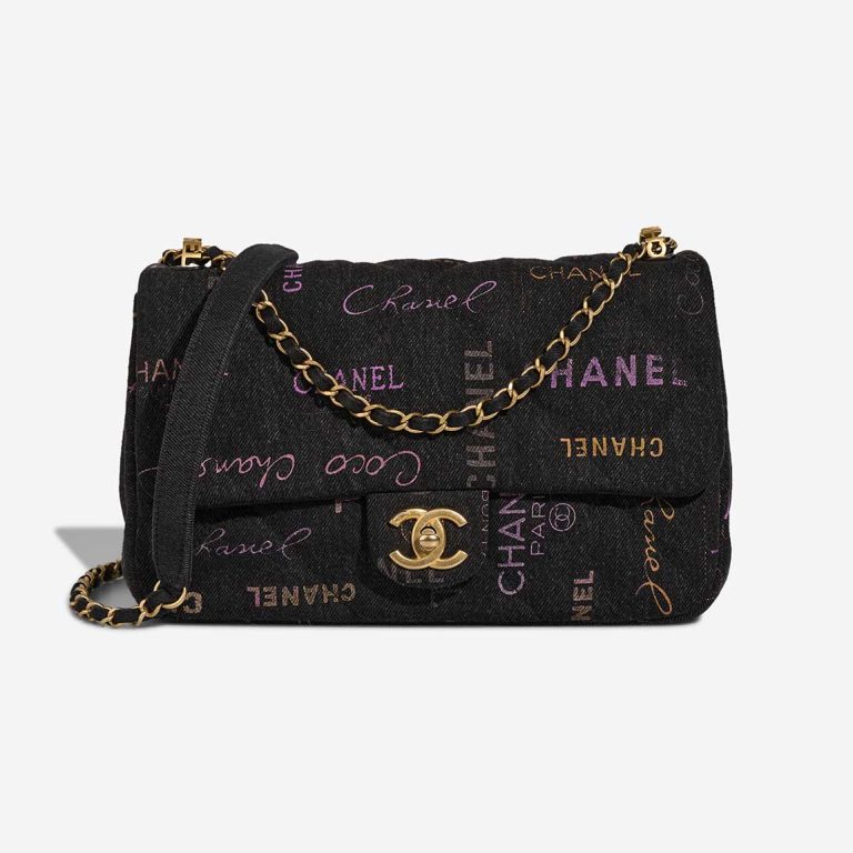 Chanel Timeless 22P Medium Denim Anthracite / Multicolour Front | Sell your designer bag