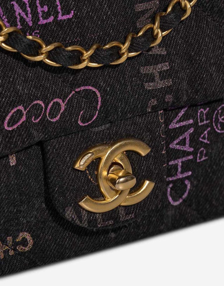 Chanel Timeless 22P Medium Denim Anthracite / Multicolour Closing System | Sell your designer bag