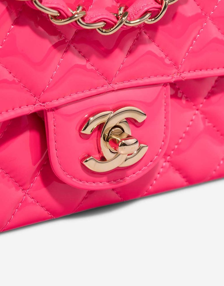 Chanel Timeless Mini Rectangular Patent Neon Pink Closing System | Sell your designer bag