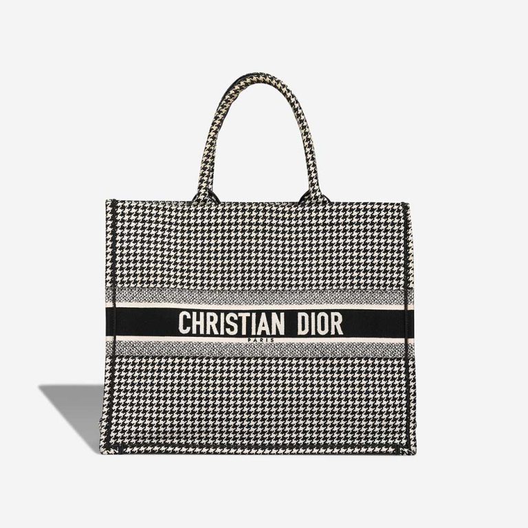 Dior Book Tote Large Canvas Black / White Front | Sell your designer bag