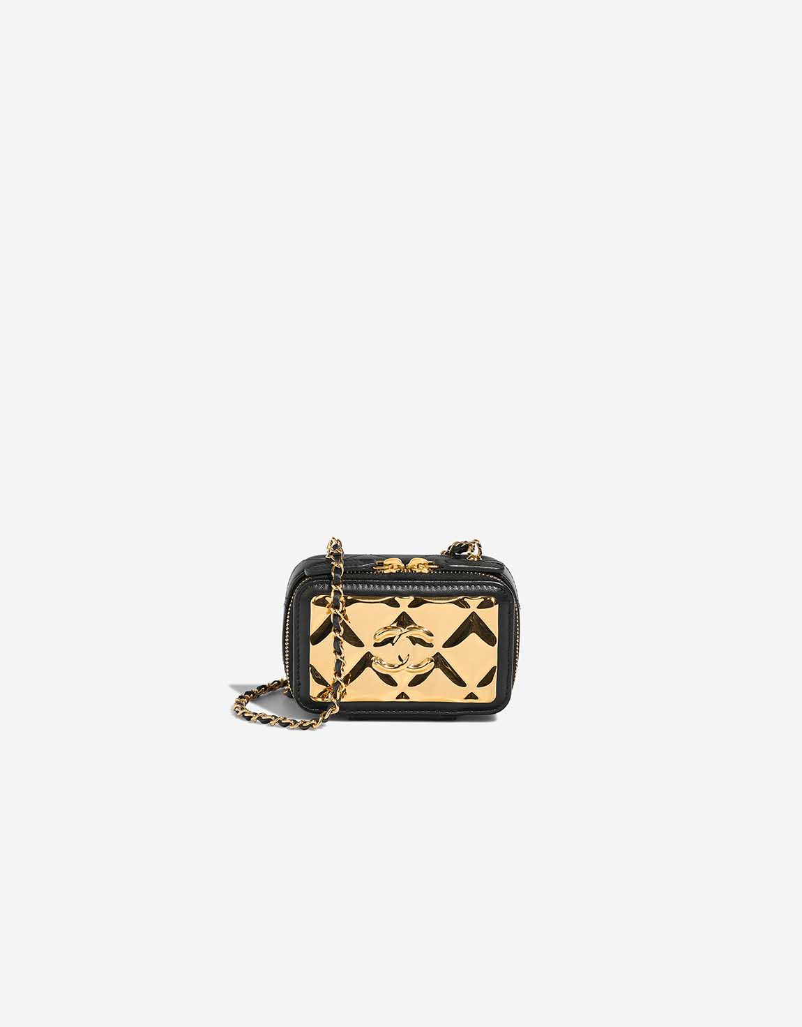 シャネルさとん専用 Chanel Vanity Extra Mini Lamb / Metal Black / Gold | SACLÀB