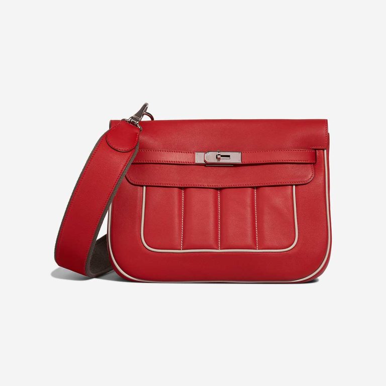 Hermès Berline 28 Swift Rouge de Coeur / Craie  Front | Sell your designer bag