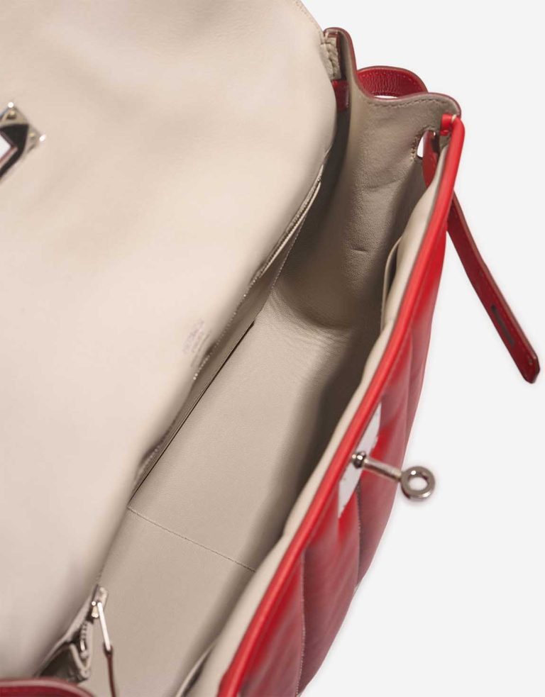 Hermès Berline 28 Swift Rouge de Coeur / Craie  Inside | Sell your designer bag