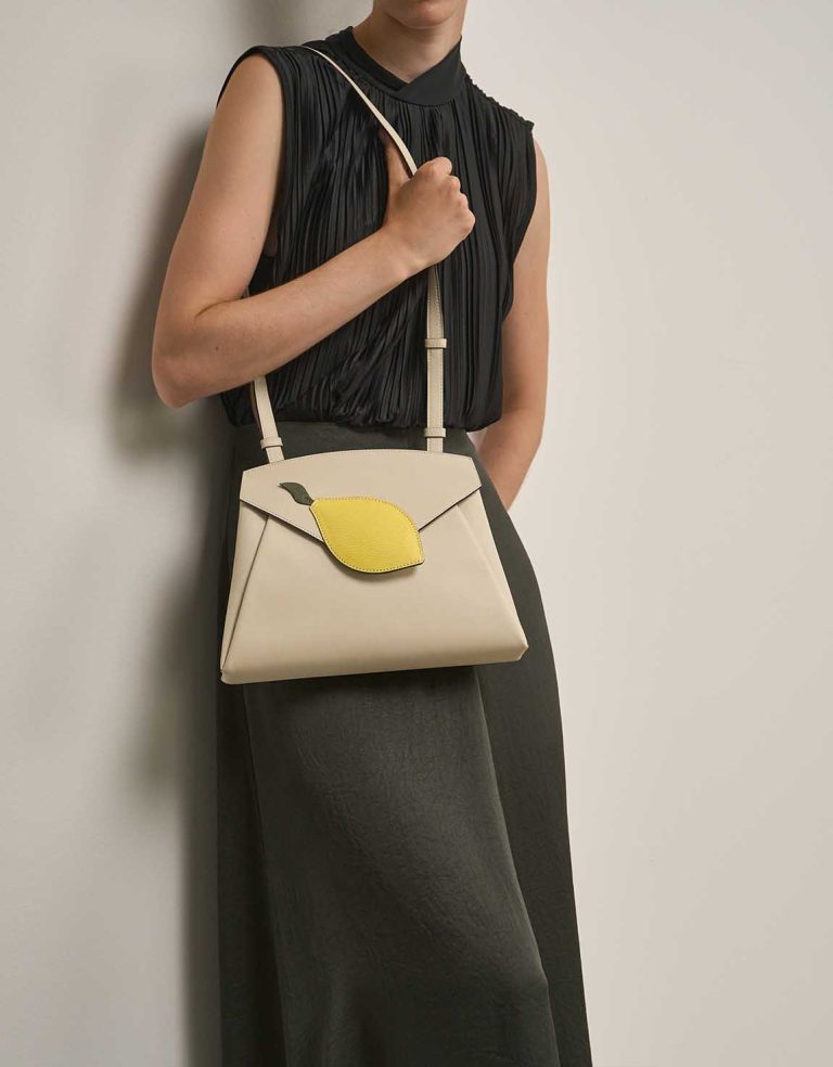 Hermès Tutti Frutti Swift Craie / Jaune Citron on Model | Sell your designer bag