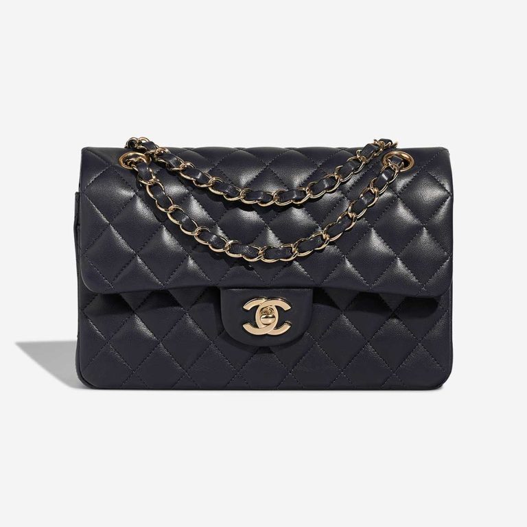 Chanel Timeless Small Lamb Dark Blue Front | Sell your designer bag