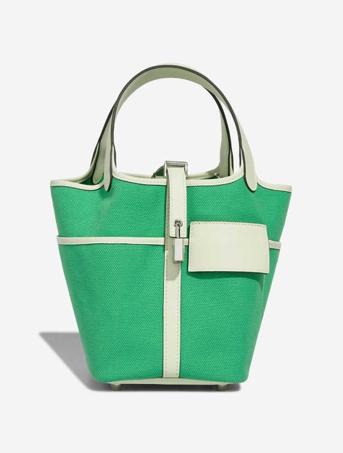Hermès Picotin Cargo 18 Toile Goeland / Swift Vert Comics / Vert Fizz Front | Sell your designer bag