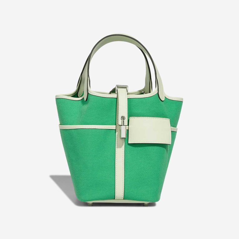 Hermès Picotin Cargo 18 Toile Goeland / Swift Vert Comics / Vert Fizz Front | Sell your designer bag