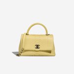 Chanel Timeless Handle Python Pastel Yellow Front | Sell your designer bag