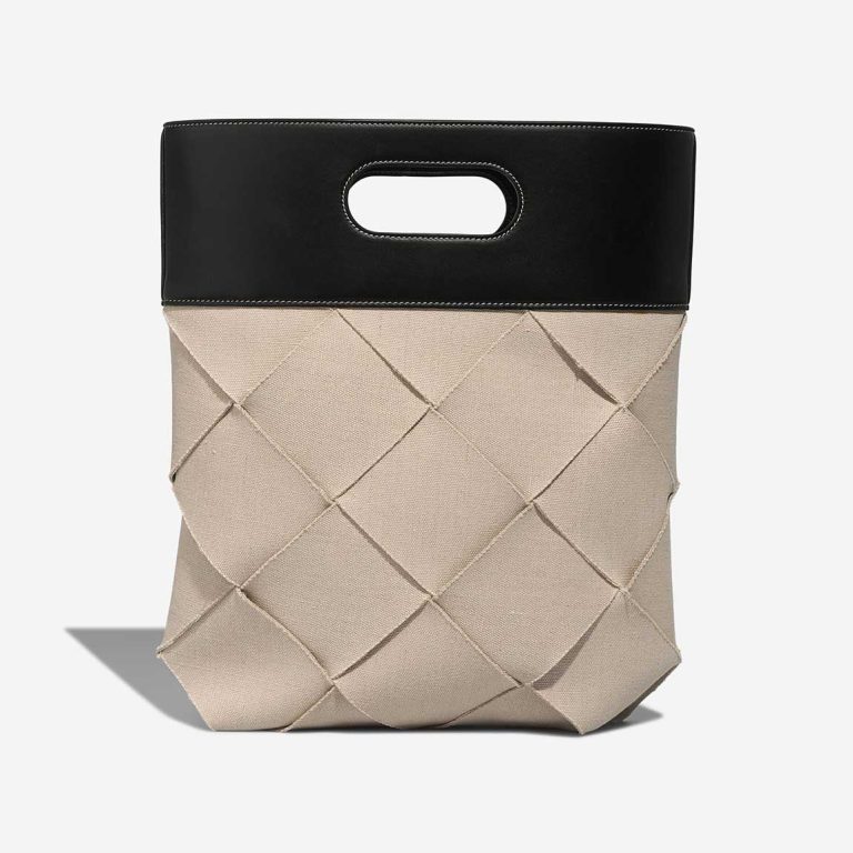 Bottega Veneta Slip Tote Calf / Canvas Naturel / Black Front | Sell your designer bag