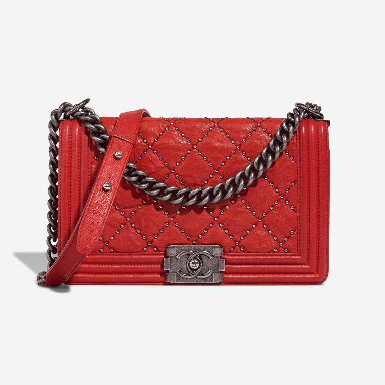 Chanel Boy Old Medium Calf Red Front | Sell your designer bag