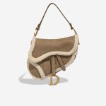 Dior Saddle Medium Shearling / Calf Brown / White Front | Sell your designer bag