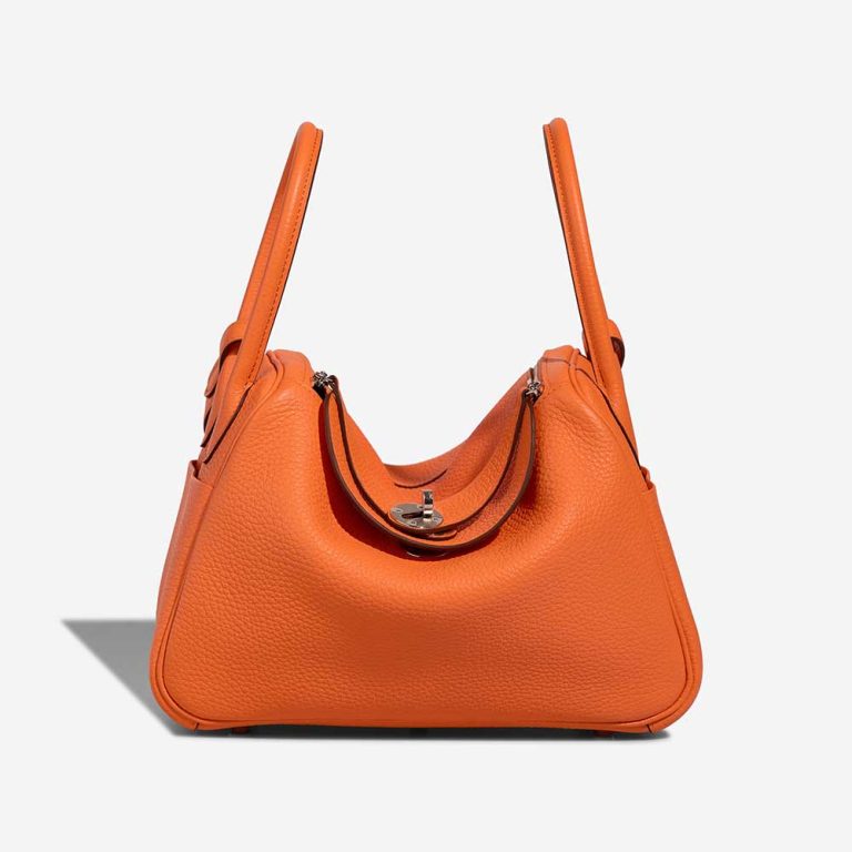 Hermès Lindy 26 Taurillon Clémence Orange Minium Front | Sell your designer bag