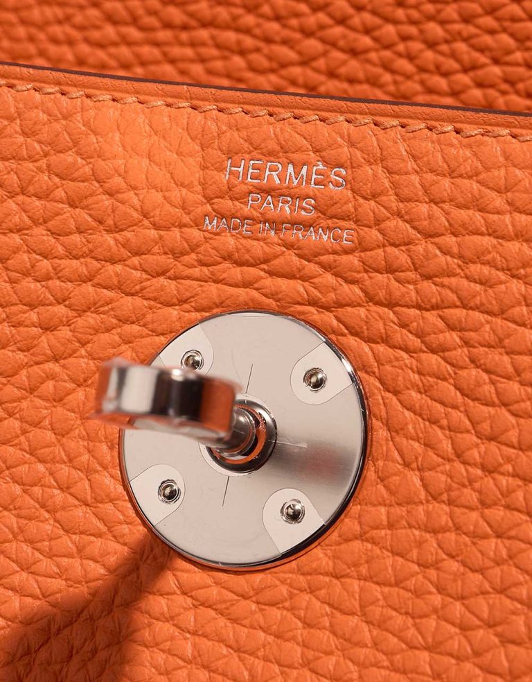 Hermès Lindy 26 Taurillon Clémence Orange Minium Logo | Sell your designer bag