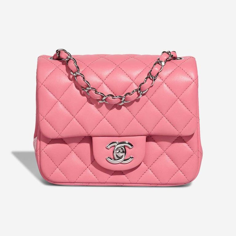 Chanel Timeless Mini Square Lamb Pink Front | Sell your designer bag