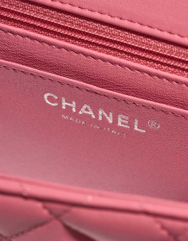 Chanel Timeless Mini Square Lamb Pink Logo | Sell your designer bag