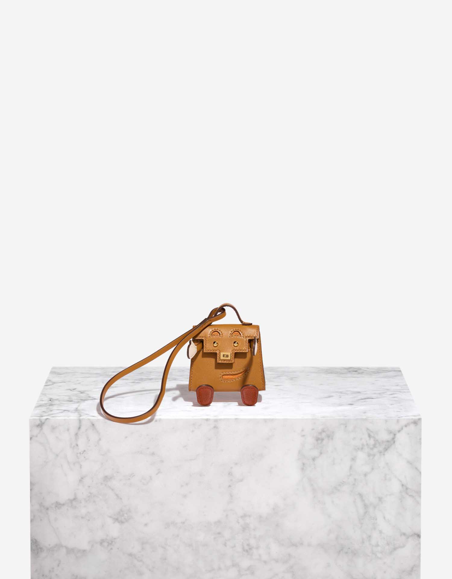 Hermès Kelly Doll Bag Charm Tadelakt / Chevre Mysore Sable Naturel / Nata / Brique / Orange H