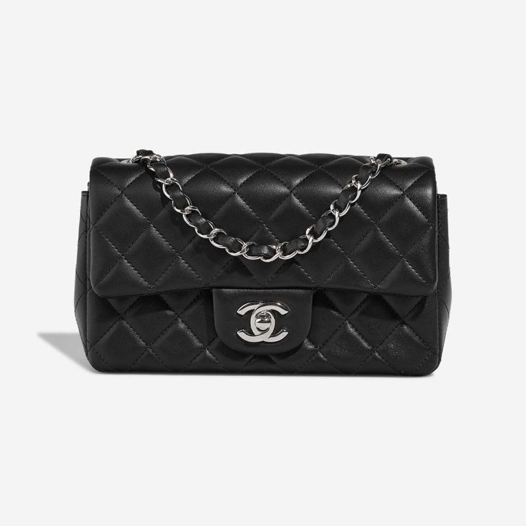 Chanel Timeless Mini Rectangular Lamb Black Front | Sell your designer bag