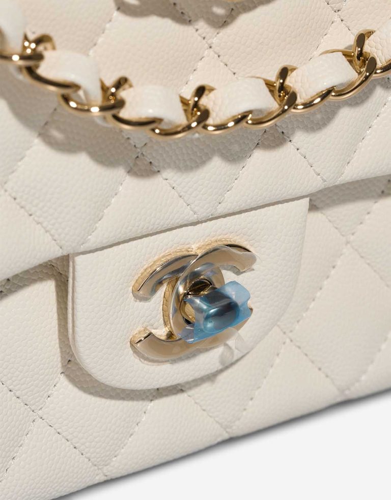 Chanel Timeless Medium Caviar White Closing System | Sell your designer bag