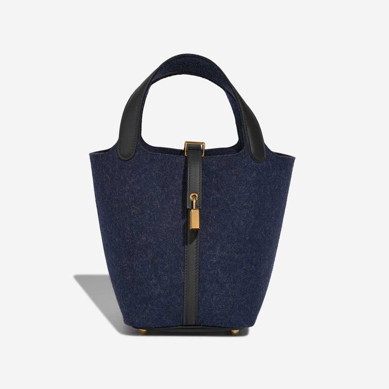 Hermès Picotin 18 Swift / Feutre Wool Bleu Nuit / Caban Front | Sell your designer bag