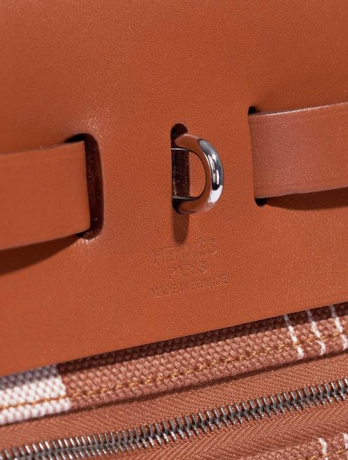 Hermès Herbag 31 Vache Hunter / Toile H Vibration Fauve / Écru / Beige Logo | Sell your designer bag