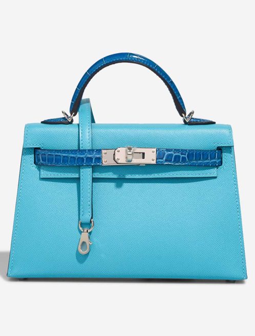 Hermès Kelly Mini Epsom / Alligator Mississippi Bleu du Nord / Zellige Front | Sell your designer bag