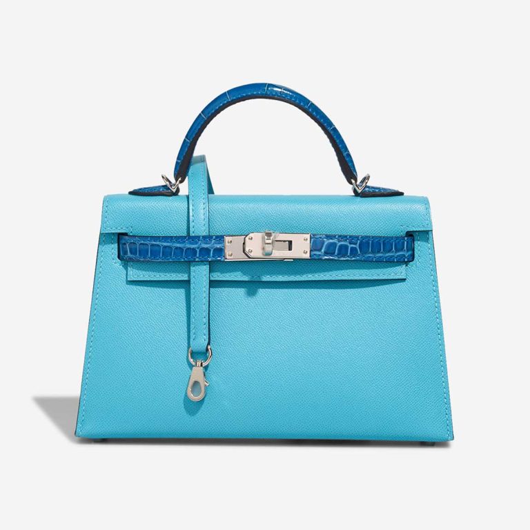 Hermès Kelly Mini Epsom / Alligator Mississippi Bleu du Nord / Zellige Front | Sell your designer bag