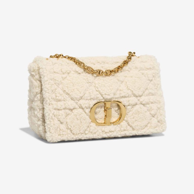 Dior Caro Medium Shearling / Suede White / Brown | Sell your designer bag