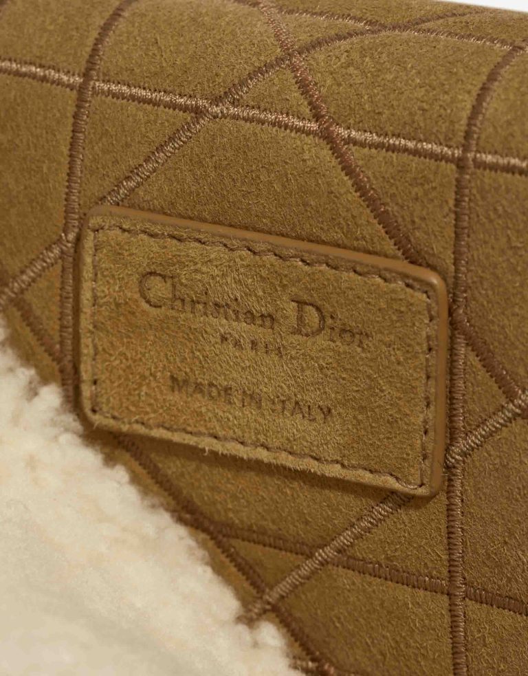 Dior Caro Medium Shearling / Suede White / Brown Logo | Sell your designer bag