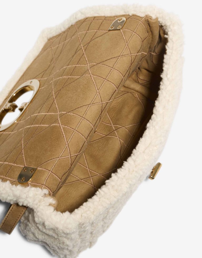 Dior Caro Medium Shearling / Suede White / Brown Inside | Sell your designer bag