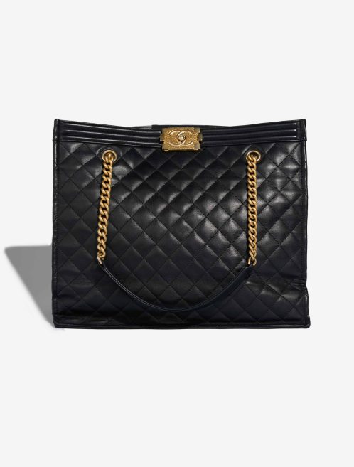 Chanel Boy Shopping Tote Lamb Black Front | Sell your designer bag