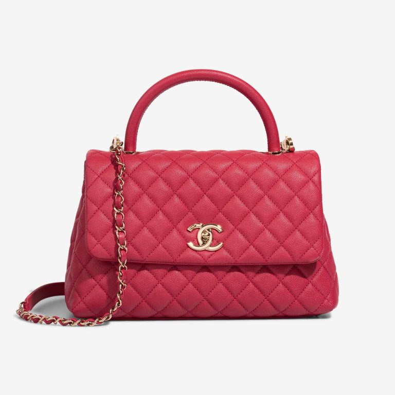 Chanel Timeless Handle Medium Caviar Red Front | Sell your designer bag