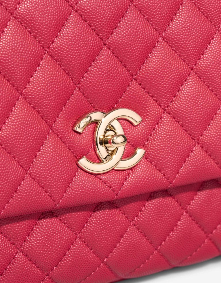 Chanel Timeless Handle Medium Caviar Red Closing System | Sell your designer bag