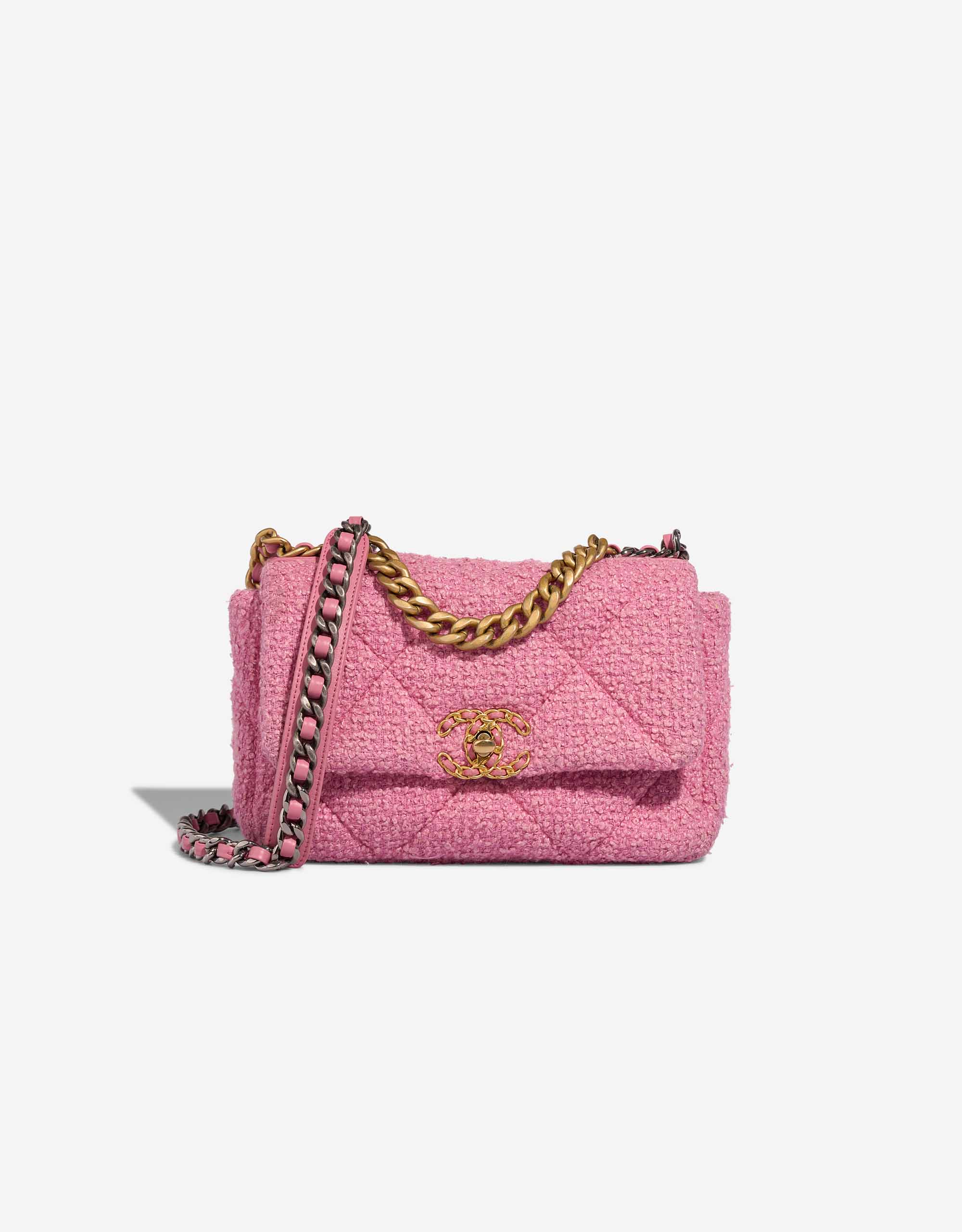 Chanel 19 Flap Bag Tweed Pink | SACLÀB