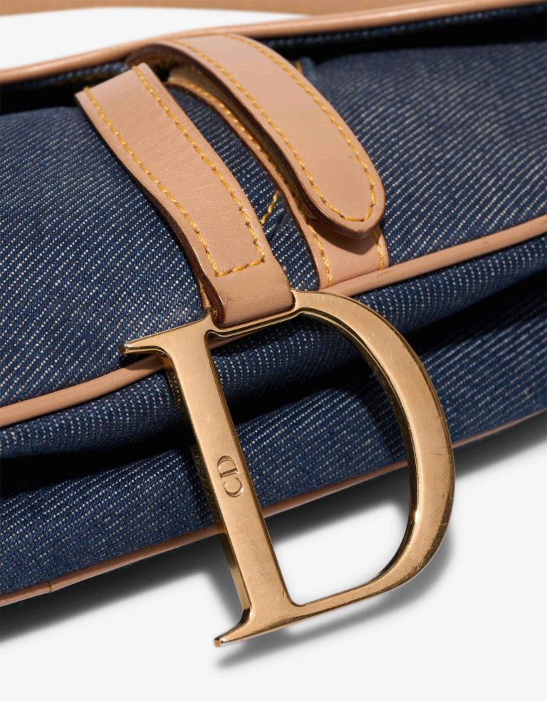 Dior Saddle Medium Denim / Calf Dark Denim / Brown Closing System | Sell your designer bag