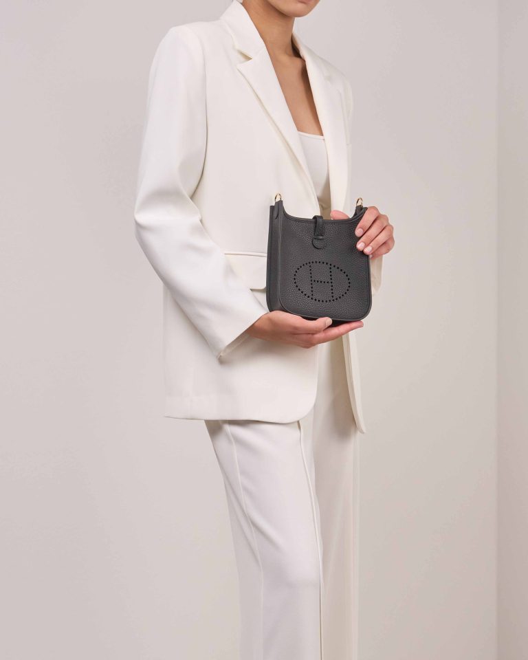 Hermès Evelyne 16 Taurillon Clémence Black on Model | Sell your designer bag