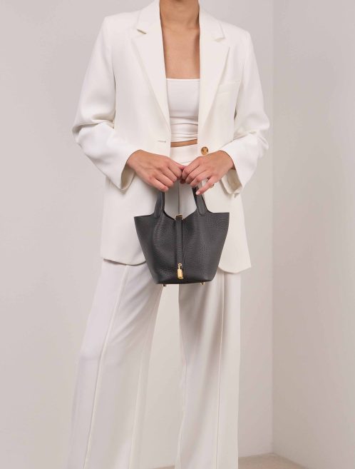 Hermès Picotin 18 Clémence Black on Model | Sell your designer bag